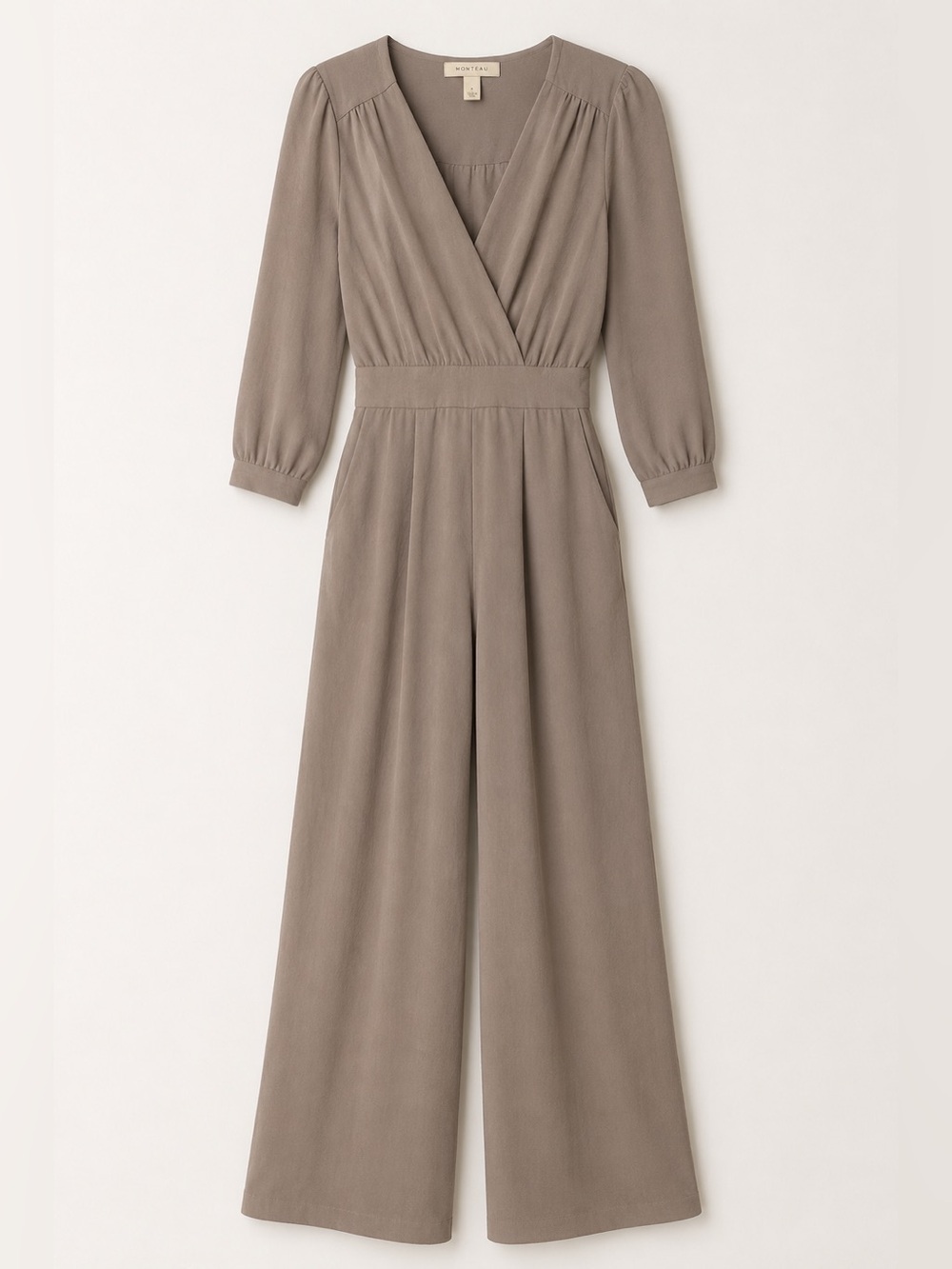 Monteau Women’s Long-Sleeve Wide-Leg Jumpsuit - Picture 2 of 4